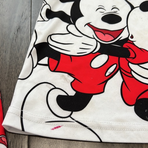 Toddler girl Mickey and Minnie short sleeve pajama set with ruffled cap sleeves - Picture 4 of 11